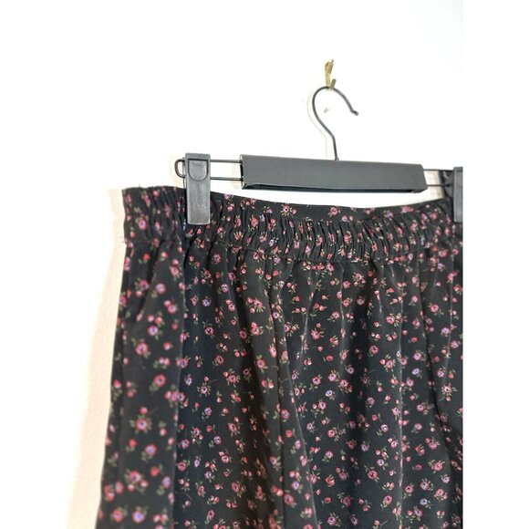 Vintage Bentley Floral‎ Y2K Skirt Black White Floral Dark Large 31” Grunge Midi - Picture 4 of 8